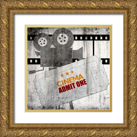 Admit One Gold Ornate Wood Framed Art Print with Double Matting by Bailey, Ann