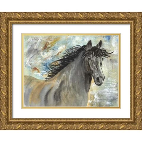 Run Like the Wind Gold Ornate Wood Framed Art Print with Double Matting by Dyer, Beverly
