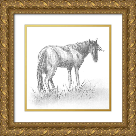 Black And White Beauty Gold Ornate Wood Framed Art Print with Double Matting by Dyer, Beverly