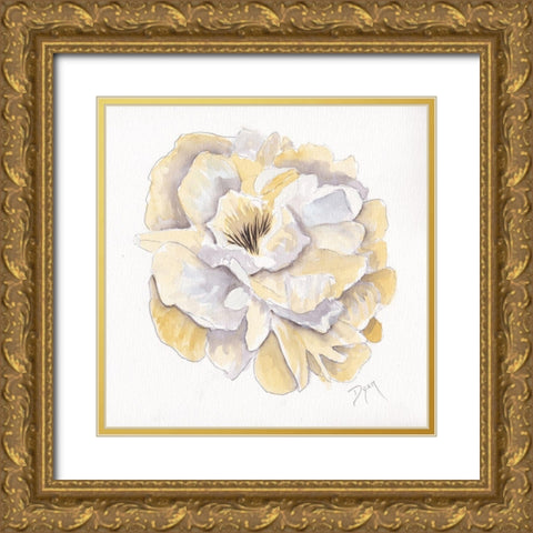 Backyard Peony I Gold Ornate Wood Framed Art Print with Double Matting by Dyer, Beverly