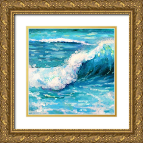 Sea Stroll Gold Ornate Wood Framed Art Print with Double Matting by Boho Hue Studio