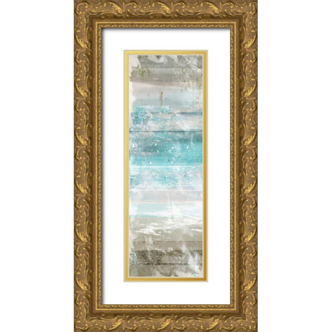 Aqua Space 3 Gold Ornate Wood Framed Art Print with Double Matting by Alvarez, Cynthia