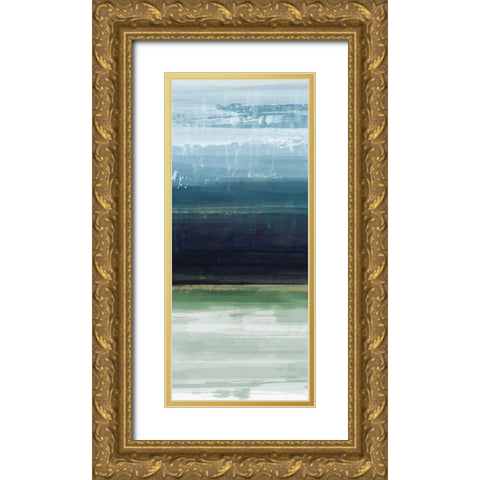 Trio Blues B Gold Ornate Wood Framed Art Print with Double Matting by Alvarez, Cynthia