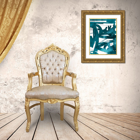 Blue Cynthia 1 Gold Ornate Wood Framed Art Print with Double Matting by Alvarez, Cynthia