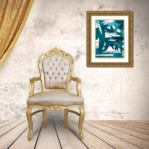 Blue Cynthia 2 Gold Ornate Wood Framed Art Print with Double Matting by Alvarez, Cynthia