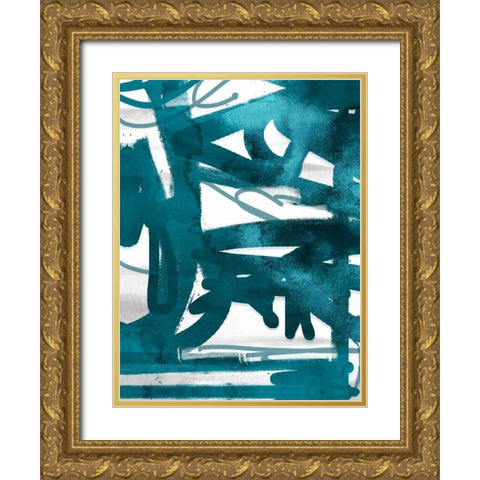 Blue Cynthia 2 Gold Ornate Wood Framed Art Print with Double Matting by Alvarez, Cynthia