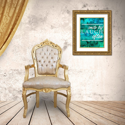 Laugh Often Gold Ornate Wood Framed Art Print with Double Matting by Alvarez, Cynthia