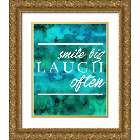 Laugh Often Gold Ornate Wood Framed Art Print with Double Matting by Alvarez, Cynthia