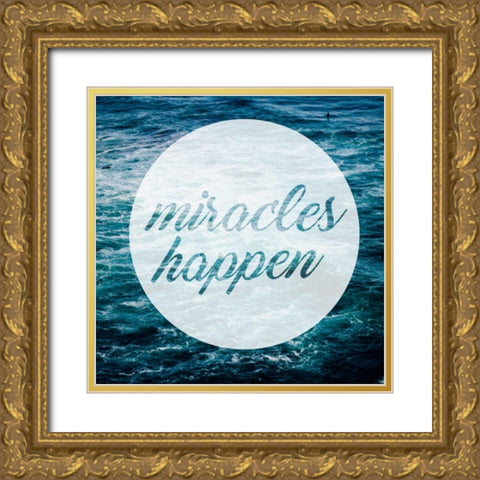 Miracles Happen Gold Ornate Wood Framed Art Print with Double Matting by Alvarez, Cynthia