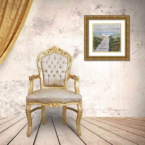 Beach Gold Ornate Wood Framed Art Print with Double Matting by Alvarez, Cynthia
