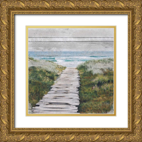 Beach Gold Ornate Wood Framed Art Print with Double Matting by Alvarez, Cynthia