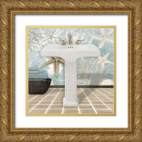 Coral Sink 1A Gold Ornate Wood Framed Art Print with Double Matting by Stevens, Carole