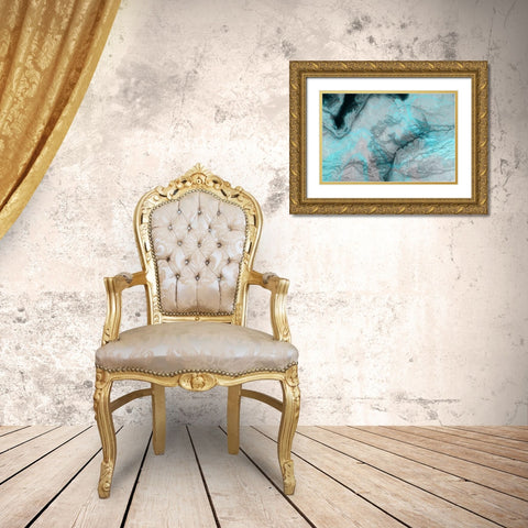 Blue Crevice Gold Ornate Wood Framed Art Print with Double Matting by Brown, Denise