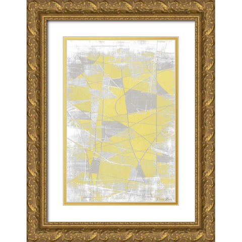 Metric Pantone Yellow Gold Ornate Wood Framed Art Print with Double Matting by Brown, Denise