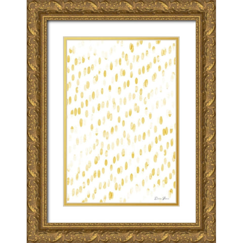 Gold Dots Gold Ornate Wood Framed Art Print with Double Matting by Brown, Denise