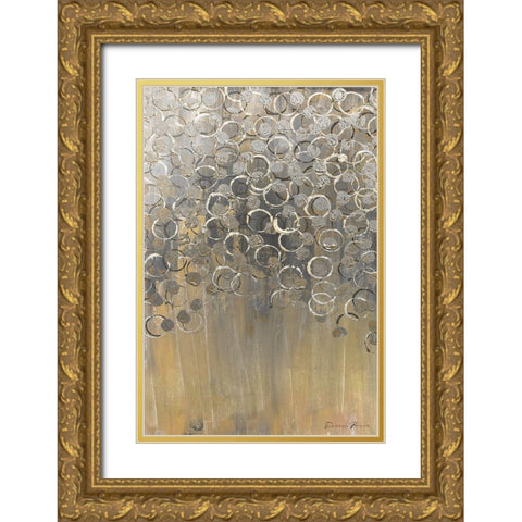 Raining on Yellow 1 Gold Ornate Wood Framed Art Print with Double Matting by Brown, Denise