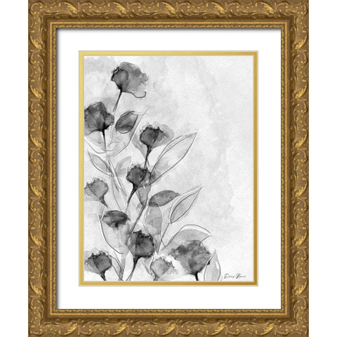 Astor Place Floral 1 Gold Ornate Wood Framed Art Print with Double Matting by Brown, Denise