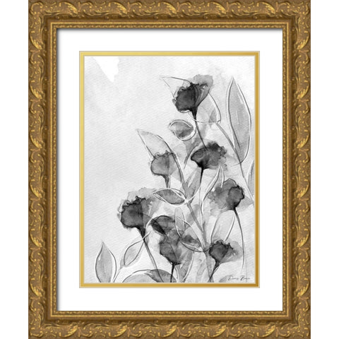 Astor Place Floral 2 Gold Ornate Wood Framed Art Print with Double Matting by Brown, Denise