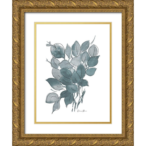 Outlined Stem 1 Gold Ornate Wood Framed Art Print with Double Matting by Brown, Denise