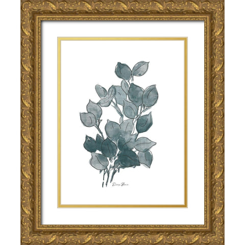 Outlined Stem 2 Gold Ornate Wood Framed Art Print with Double Matting by Brown, Denise