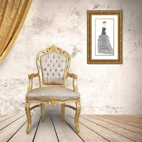 Fashion Week 2 Gold Ornate Wood Framed Art Print with Double Matting by Brown, Denise