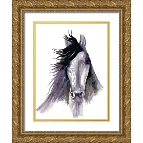 Black Star Gold Ornate Wood Framed Art Print with Double Matting by Charest, Doris