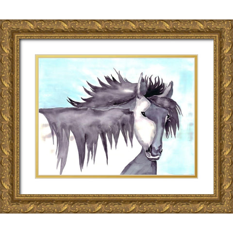 Wild and Free Gold Ornate Wood Framed Art Print with Double Matting by Charest, Doris