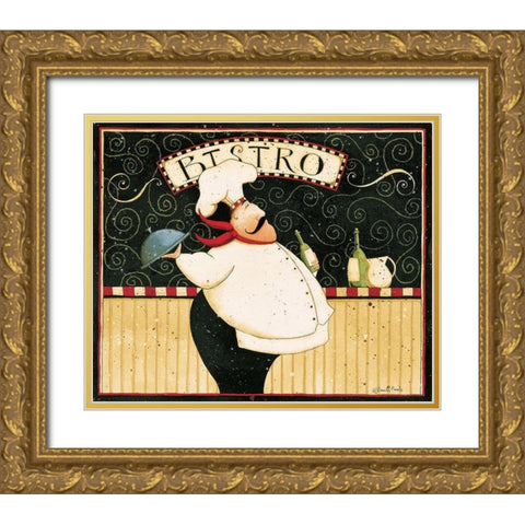 Bistro Gold Ornate Wood Framed Art Print with Double Matting by DiPaolo, Dan