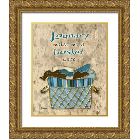 Warm Basket Case Gold Ornate Wood Framed Art Print with Double Matting by Stimson, Diane