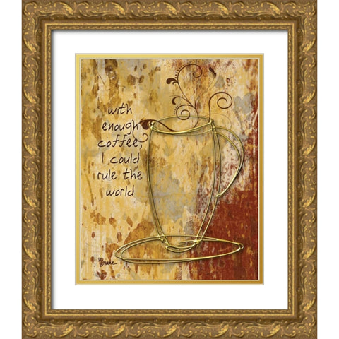 Coffee Rule Gold Ornate Wood Framed Art Print with Double Matting by Stimson, Diane