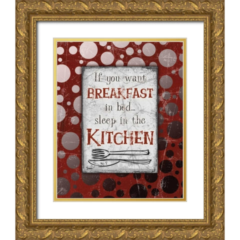 Breakfast Kitchen Gray Gold Ornate Wood Framed Art Print with Double Matting by Stimson, Diane