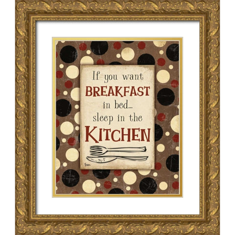 Breakfast Kitchen Brown Gold Ornate Wood Framed Art Print with Double Matting by Stimson, Diane