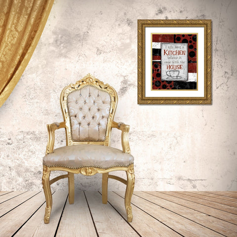 Kitchen House Red Gold Ornate Wood Framed Art Print with Double Matting by Stimson, Diane