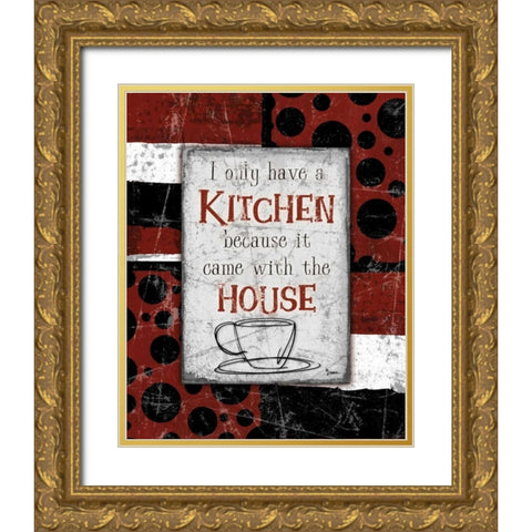 Kitchen House Red Gold Ornate Wood Framed Art Print with Double Matting by Stimson, Diane