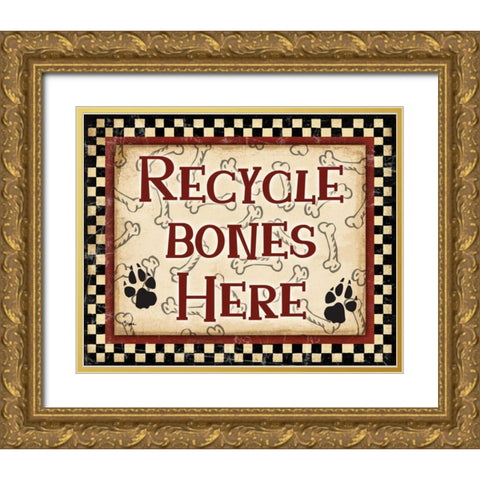 Recycle Bones Gold Ornate Wood Framed Art Print with Double Matting by Stimson, Diane