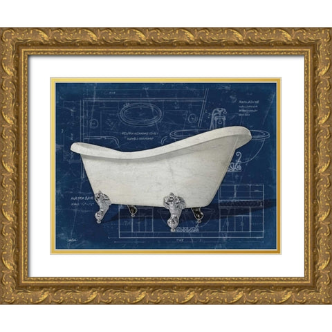 Bath Blues 2 Gold Ornate Wood Framed Art Print with Double Matting by Stimson, Diane