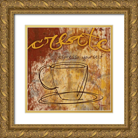 Create Cream Gold Ornate Wood Framed Art Print with Double Matting by Stimson, Diane