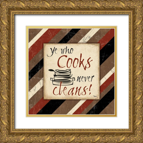 Never Cleans Gold Ornate Wood Framed Art Print with Double Matting by Stimson, Diane