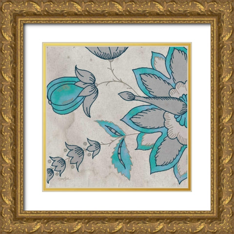 Blue Steel Y Gold Ornate Wood Framed Art Print with Double Matting by Stimson, Diane