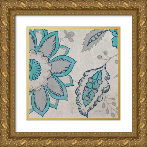 Blue Steel Z Gold Ornate Wood Framed Art Print with Double Matting by Stimson, Diane