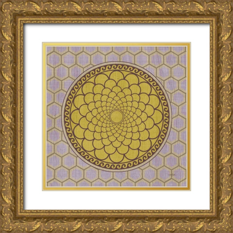Honeycomb 1 Gold Ornate Wood Framed Art Print with Double Matting by Stimson, Diane