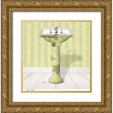 Fleur Sink 1 Gold Ornate Wood Framed Art Print with Double Matting by Stimson, Diane