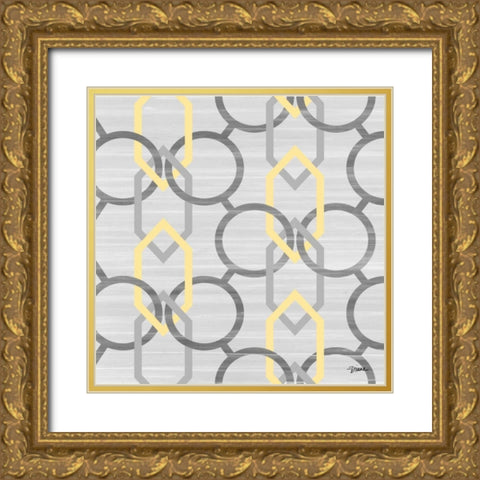 Yel Linked In 1 Gold Ornate Wood Framed Art Print with Double Matting by Stimson, Diane