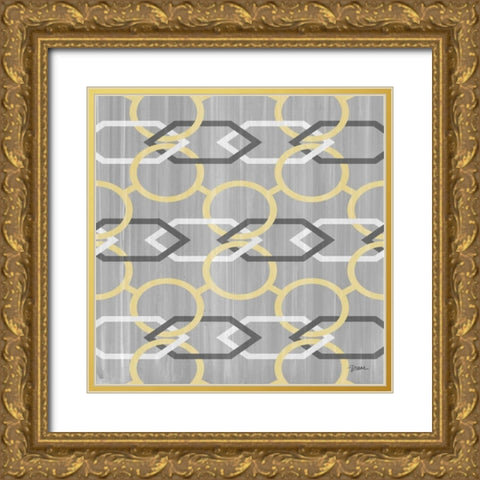 Yel Linked In 2 Gold Ornate Wood Framed Art Print with Double Matting by Stimson, Diane