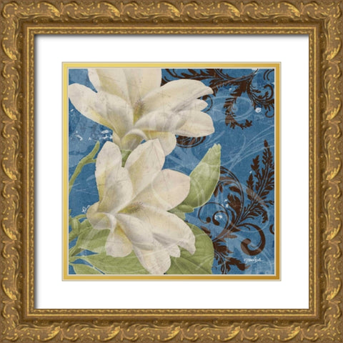 Royal Magnolia Gold Ornate Wood Framed Art Print with Double Matting by Stimson, Diane