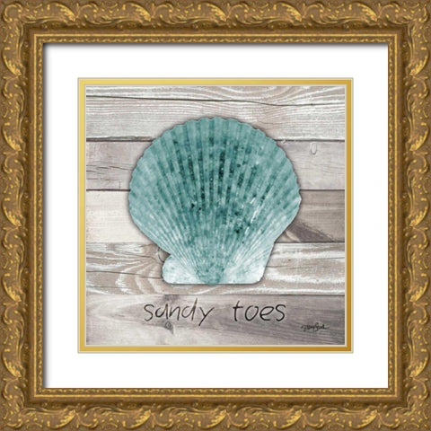 Sandy Toes Gold Ornate Wood Framed Art Print with Double Matting by Stimson, Diane