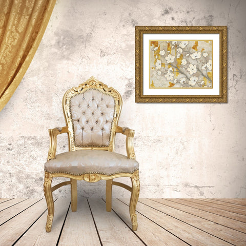 Golden Blossoms 2 Gold Ornate Wood Framed Art Print with Double Matting by Stimson, Diane