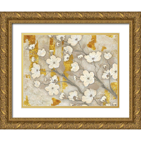 Golden Blossoms 2 Gold Ornate Wood Framed Art Print with Double Matting by Stimson, Diane