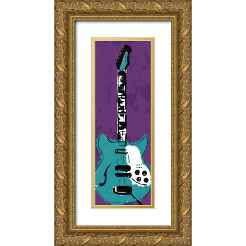 Electric Guitar B2 Gold Ornate Wood Framed Art Print with Double Matting by Rodriquez Jr, Enrique