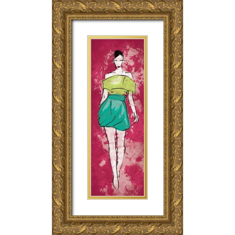 Runway Models Gold Ornate Wood Framed Art Print with Double Matting by Rodriquez Jr, Enrique